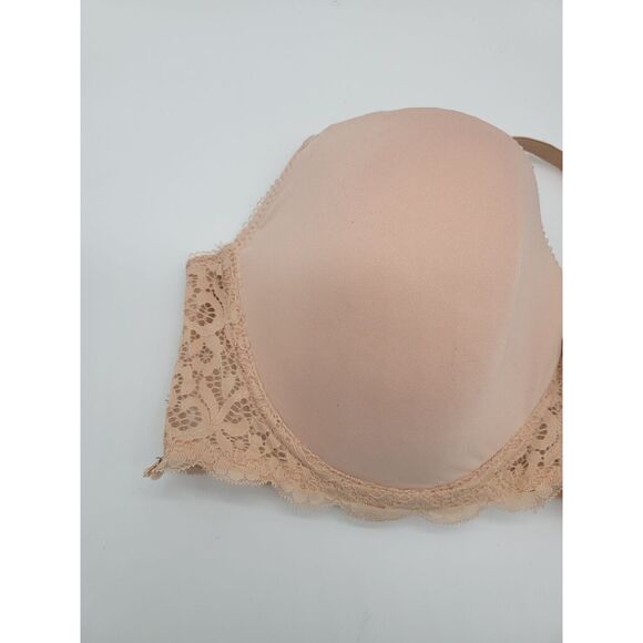 Rampage Intimates Bra 42D Womens Tan Lace Sides Padded Underwired Full Coverage - Picture 2 of 4